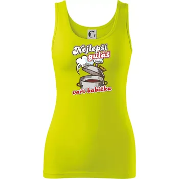 Dámské tričko Nejlepší guláš vaří babička - Dámské tílko - 2XL ( Limetková )