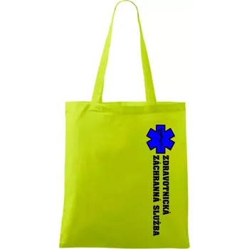 Hvězda života - zdravotnická záchranná služba - Taška bavlněná - 42 x 38 cm ( Limetková )