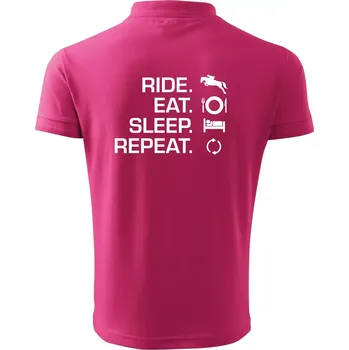 Pánská košile Ride Eat Sleep Repeat koně - Polokošile pánská Pique Polo 203 - L ( Purpurová )