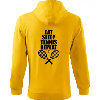 Pánská mikina Eat sleep tennis - Mikina s kapucí na zip trendy zipper - S ( Žlutá )