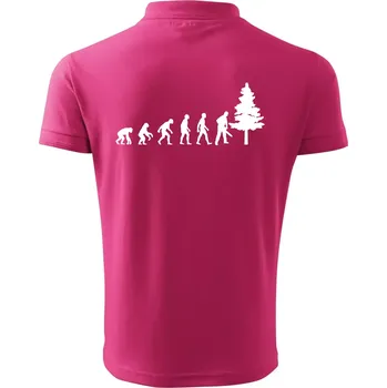 Pánská košile Evoluce dřevorubec - pila a strom - Polokošile pánská Pique Polo 203 - 2XL ( Purpurová )