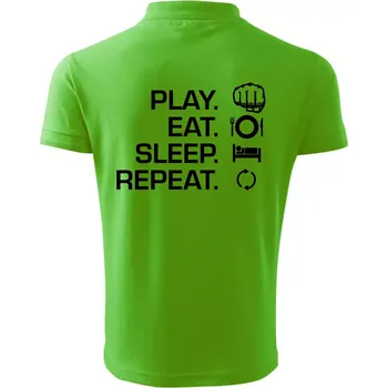 Pánská košile MMA eat sleep repeat - Polokošile pánská Pique Polo 203 - 5XL ( Apple Green )