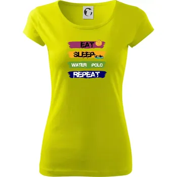 Eat sleep watter polo barevné - Dámské triko Pure - L ( Limetková )