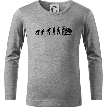 Chlapecké tričko Evoluce quad čtyřkolka - Triko dětské Long Sleeve - 122 cm/6 let ( Tmavě šedý melír )
