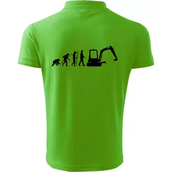 Pánská košile Evoluce bagr malý - Polokošile pánská Pique Polo 203 - 5XL ( Apple Green )