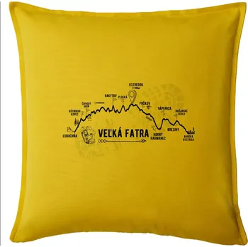 Polštář Profil kopca Veľká Fatra - Polštář 50x50 - 50x50 - Pouze potah ( Žlutá )