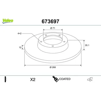 Brzdový kotouč Brzdový kotouč VALEO 673697