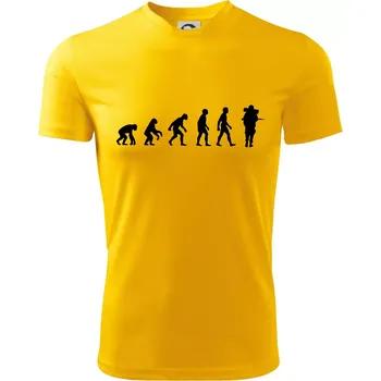 Chlapecké tričko Evoluce vojáka - plná polní - Dětské triko sportovní (dresovina) - 158 cm/12 let ( Žlutá )