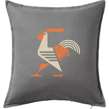 Polštář Kohout kubistický - Polštář 50x50 - 50x50 - Pouze potah ( Tmavě šedý melír )