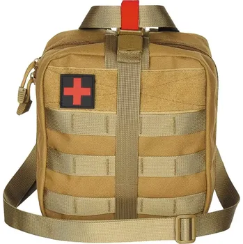 Lékárnička Brašna First Aid Kit Molle BÉŽOVÁ velká (Robustní lékarna, kompatibilní s VELCREM i MOLLE vazbou, vč. nosného popruhu)