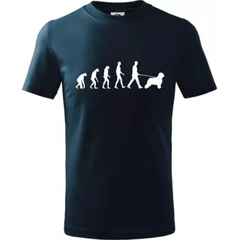 Evoluce pes Briard - Tričko dětské bavlněné - 98 cm / 2 roky ( Námořní modrá (velmi tmavá - téměř černá) )