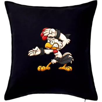 Polštář Kohout karatista - Polštář 50x50 - 50x50 - Pouze potah ( Černá )