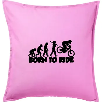 Polštář Evoluce Born to ride - Polštář 50x50 - 50x50 - Včetně výplně ( Růžová )