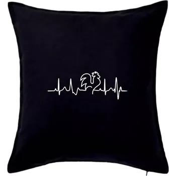 Polštář Kohout ekg - Polštář 50x50 - 50x50 - Pouze potah ( Černá )