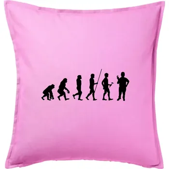 Polštář Evoluce instalatér - Polštář 50x50 - 50x50 - Pouze potah ( Růžová )