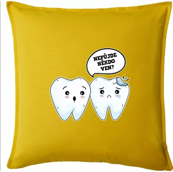 Polštář Nepůjde někdo ven - Polštář 50x50 - 50x50 - Pouze potah ( Žlutá )