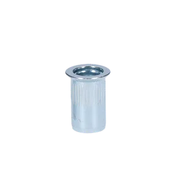 Matice Nýtovací matice M10 se zápustnou hlavou, rýhovaný dřík, ocel-bílý pozink Průměr 15/19 M10 12