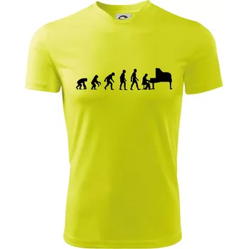 Evoluce piano - Dětské triko sportovní (dresovina) - 146 cm/10 let ( Neonově žlutá )