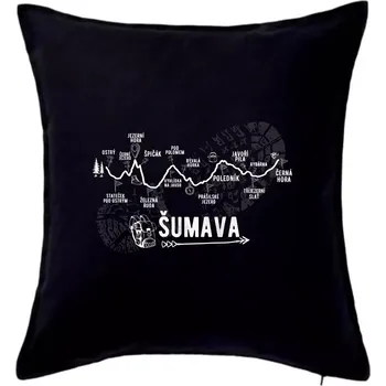 Polštář Profil Šumava - Polštář 50x50 - 50x50 - Pouze potah ( Černá )