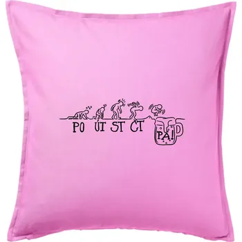Polštář Pondělí až pátek evoluce pivo - Polštář 50x50 - 50x50 - Pouze potah ( Růžová )