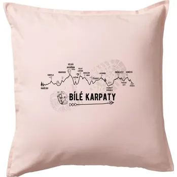 Polštář Profil Bílé Karpaty - Polštář 50x50 - 50x50 - Včetně výplně ( Světle růžová )