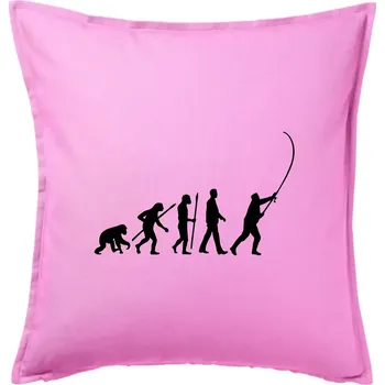 Polštář Evoluce rybaření - Polštář 50x50 - 50x50 - Pouze potah ( Růžová )