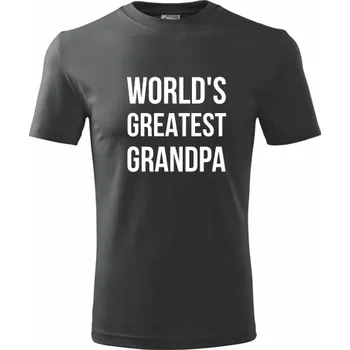 Grafitové tričko Worlds Greatest Grandpa - barva antracit - velikost S