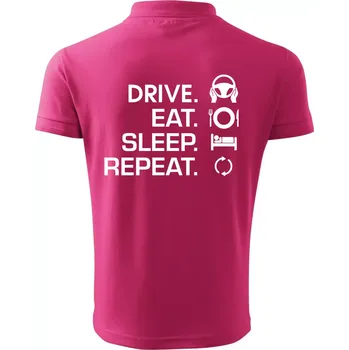 Pánská košile Drive eat sleep repeat - Polokošile pánská Pique Polo 203 - 3XL ( Purpurová )