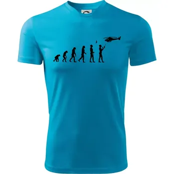 Chlapecké oblečení Evoluce modeláře - Dětské triko sportovní (dresovina) - 134 cm/8 let ( Světlý tyrkys )