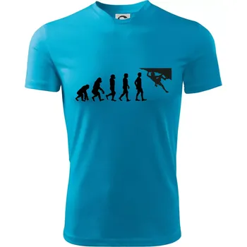 Evoluce bouldering - Dětské triko sportovní (dresovina) - 146 cm/10 let ( Světlý tyrkys )