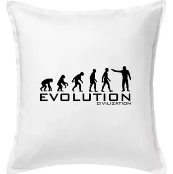 Polštář Evoluce civilizace - Polštář 50x50 - 50x50 - Pouze potah ( Bílá )