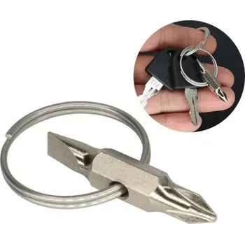 OEM Mini šroubovák na klíče – kroužek s křížovým a plochým šroubovákem