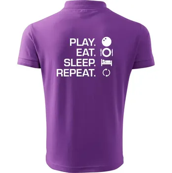 Pánská košile Play eat sleep squash - Polokošile pánská Pique Polo 203 - L ( Fialová )
