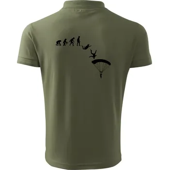 Pánská košile Evoluce parašutista seskok - Polokošile pánská Pique Polo 203 - 2XL ( Khaki )