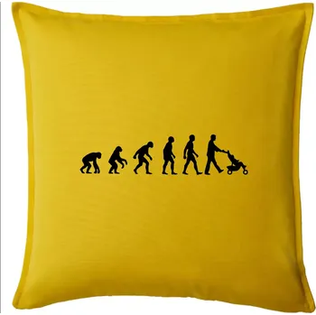 Polštář Evoluce tatínek - Polštář 50x50 - 50x50 - Pouze potah ( Žlutá )