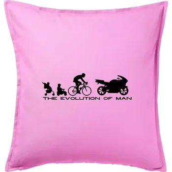 Polštář Evolution of man (supersport) - Polštář 50x50 - 50x50 - Pouze potah ( Růžová )
