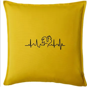 Polštář Kohout ekg - Polštář 50x50 - 50x50 - Pouze potah ( Žlutá )