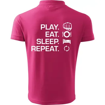 Pánská košile MMA eat sleep repeat - Polokošile pánská Pique Polo 203 - XL ( Purpurová )