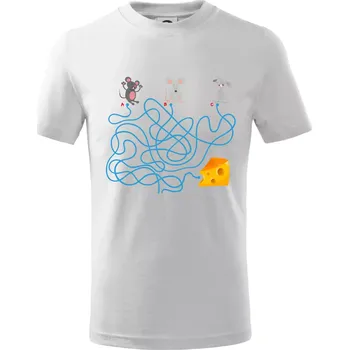 Chlapecké tričko Myší cesta hlavolam - Tričko dětské bavlněné - 98 cm / 2 roky ( Bílá )