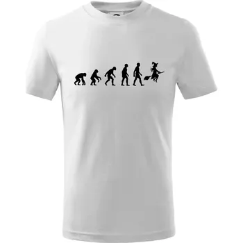 Evoluce čarodějnice - Tričko dětské bavlněné - 98 cm / 2 roky ( Bílá )