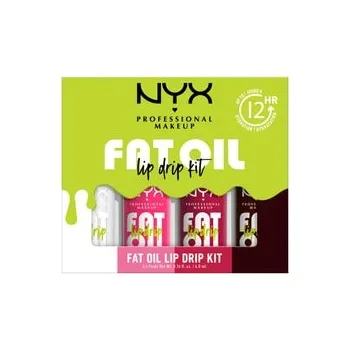 Kosmetika NYX Professional Makeup Fat Oil Lip Drip Kit Lip Gloss 4er Set Make-up sady na rty