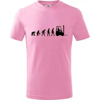 Evoluce ještěrka - Tričko dětské bavlněné - 158 cm/12 let ( Růžová )