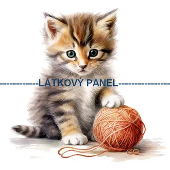 Látkový panel - Kočka - KČ-153 Velikost: 15x15cm, Materiál: Kočárkovina