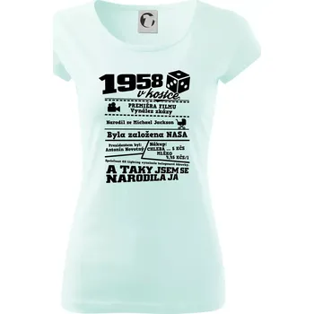 Dámské tričko 1958 v kostce - Dámské triko Pure - XS ( Frost )