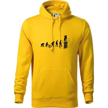 Pánská mikina Evoluce kominík - Mikina pánská Cape s kapucí - 3XL ( Žlutá )