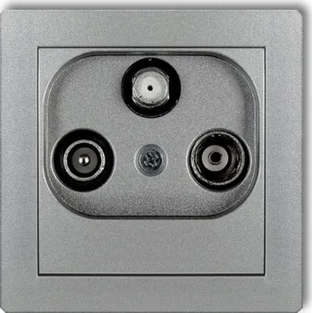Elektrická zásuvka DECO STŘÍBRNÁ 7DGSP Průchozí účastnická zásuvka RTV-SAT