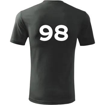Pánská móda Grafitové tričko s číslem 98 - na fotbal - fotbalové tričko - barva antracit - velikost XXL