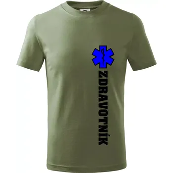 Hvězda života - zdravotník - Tričko dětské bavlněné - 104-110cm / 3-4 roky ( Khaki )