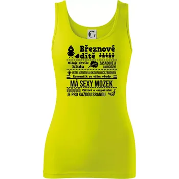Dámské tričko Narozeniny březen - Dámské tílko - M ( Limetková )