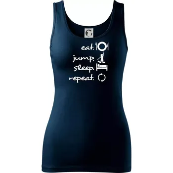 Dámské tričko Eat jump sleep repeat - Dámské tílko - S ( Námořní modrá (velmi tmavá - téměř černá) )